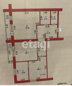 4-комн. квартира , 107м² , 2/9 этаж