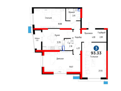 Продажа 3-комнатной квартиры, 93 м, Абая, дом 165