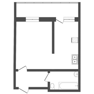 1-комн. квартира , 34.8м² , 1/5 этаж