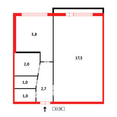 Продажа 1-комнатной квартиры, 30 м, Республики, дом 22