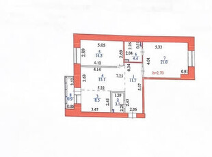 3-комн. квартира , 77.8м² , 4/12 этаж