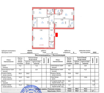 4-комн. квартира , 132.5м² , 5/9 этаж