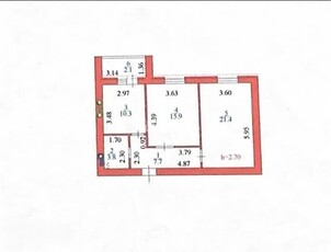 2-комн. квартира , 61.2м² , 8/12 этаж