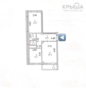 2-комнатная квартира, 54 м², 15/15 этаж, Кордай