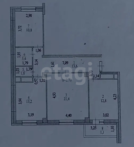 3-комн. квартира , 79м² , 4/14 этаж