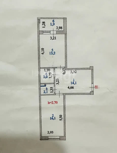 1-комн. квартира , 50м² , 3/5 этаж