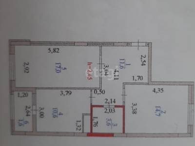 2-комн. квартира , 59.1м² , 5/9 этаж