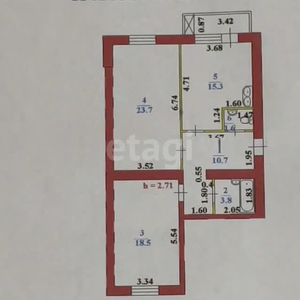 2-комн. квартира , 74м² , 2/9 этаж