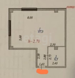 2-комн. квартира , 54м² , 22/23 этаж