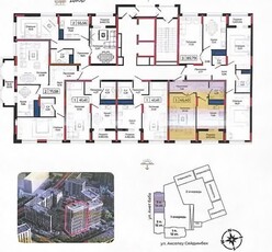 1-комн. квартира , 45.4м² , 6/12 этаж