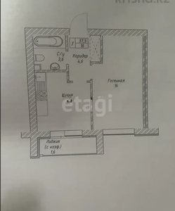 1-комн. квартира , 34.1м² , 11/12 этаж