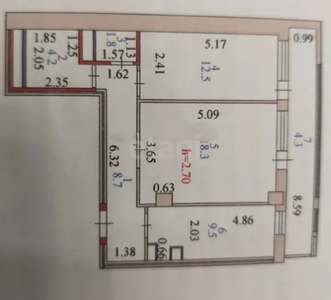 2-комн. квартира , 59.3м² , 3/23 этаж