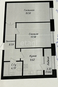 2-комн. квартира , 60м² , 12/12 этаж