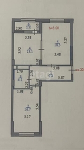 2-комн. квартира , 63.5м² , 10/10 этаж