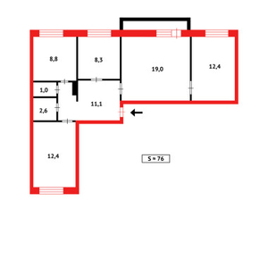 Продажа 4-комнатной квартиры, 76 м, Гульдер-1 мкр-н