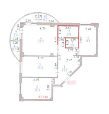 3-комн. квартира , 73.8м² , 4/8 этаж