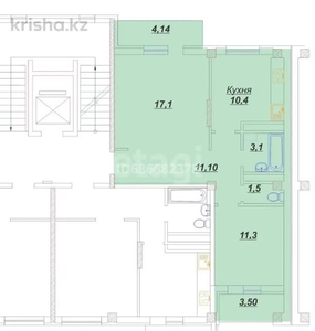 2-комн. квартира , 57.1м² , 2/12 этаж