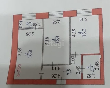 2-комн. квартира , 60м² , 5/10 этаж