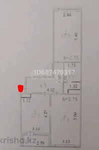 2-комн. квартира , 61м² , 7/22 этаж