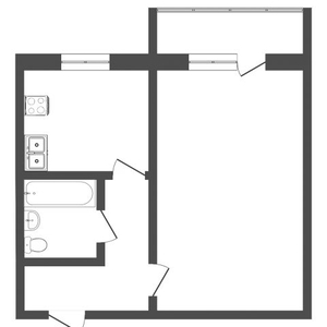 1-комн. квартира , 29.5м² , 3/3 этаж