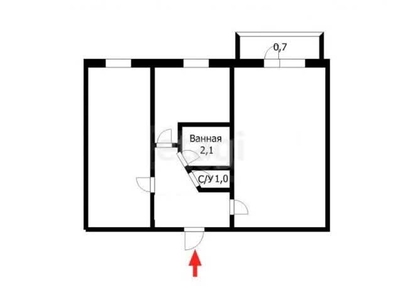 2-комн. квартира , 44м² , 2/5 этаж