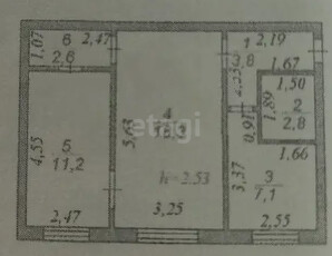 2-комн. квартира , 46м² , 1/5 этаж