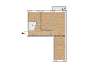 3-комн. квартира , 51м² , 5/5 этаж