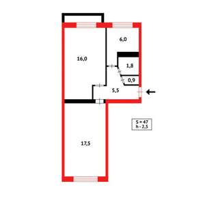 Продажа 2-комнатной квартиры, 48 м, Строителей, дом 29