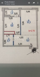 1-комн. квартира , 40м² , 11/24 этаж