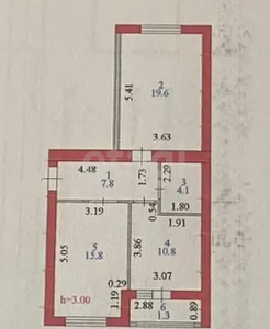 2-комн. квартира , 59м² , 9/9 этаж