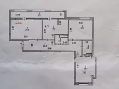 3-комн. квартира , 102м² , 8/12 этаж