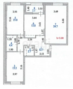 3-комн. квартира , 90м² , 5/16 этаж