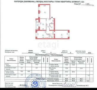 3-комн. квартира , 94.4м² , 4/9 этаж