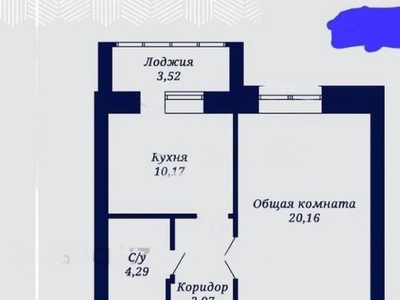 Продажа 1-комнатной квартиры, 42 м, Букетова