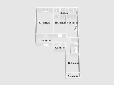 3-комн. квартира , 82м² , 5/12 этаж