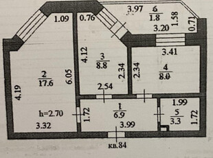 Продажа 2-комнатной квартиры, 47 м, Кудайбердыулы, дом 25/3