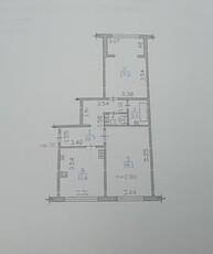 2-комн. квартира , 61.4м² , 1/9 этаж