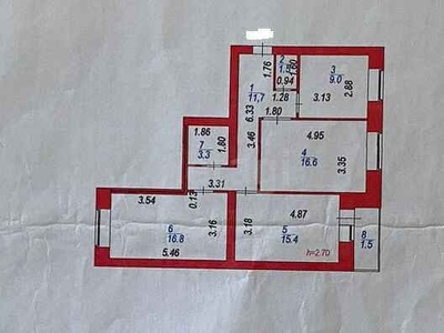 3-комн. квартира , 75.8м² , 8/9 этаж