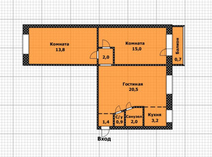 Продажа 3-комнатной квартиры, 60 м, Петрова, дом 14/2