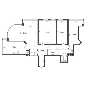 5-комн. квартира , 140м² , 15/20 этаж