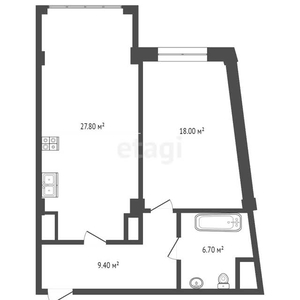 2-комн. квартира , 61.9м² , 9/9 этаж