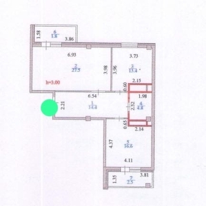 2-комн. квартира , 81м² , 9/12 этаж