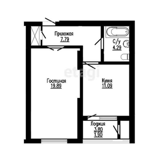 1-комн. квартира , 46м² , 11/14 этаж