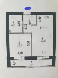 1-комн. квартира , 40.2м² , 5/15 этаж