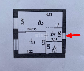 1-комн. квартира , 42м² , 2/19 этаж