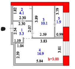 1-комн. квартира , 37.5м² , 5/9 этаж