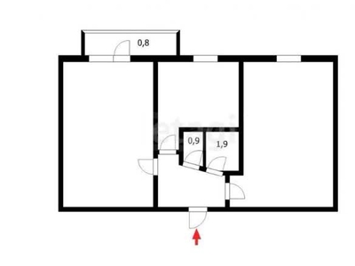 2-комн. квартира , 45м² , 5/5 этаж