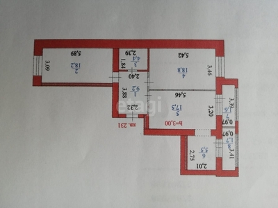 3-комн. квартира , 76.9м² , 4/9 этаж