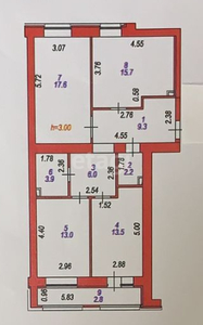 3-комн. квартира , 84м² , 3/12 этаж