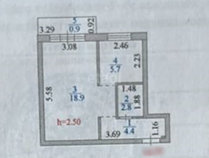 1-комн. квартира , 33м² , 3/5 этаж